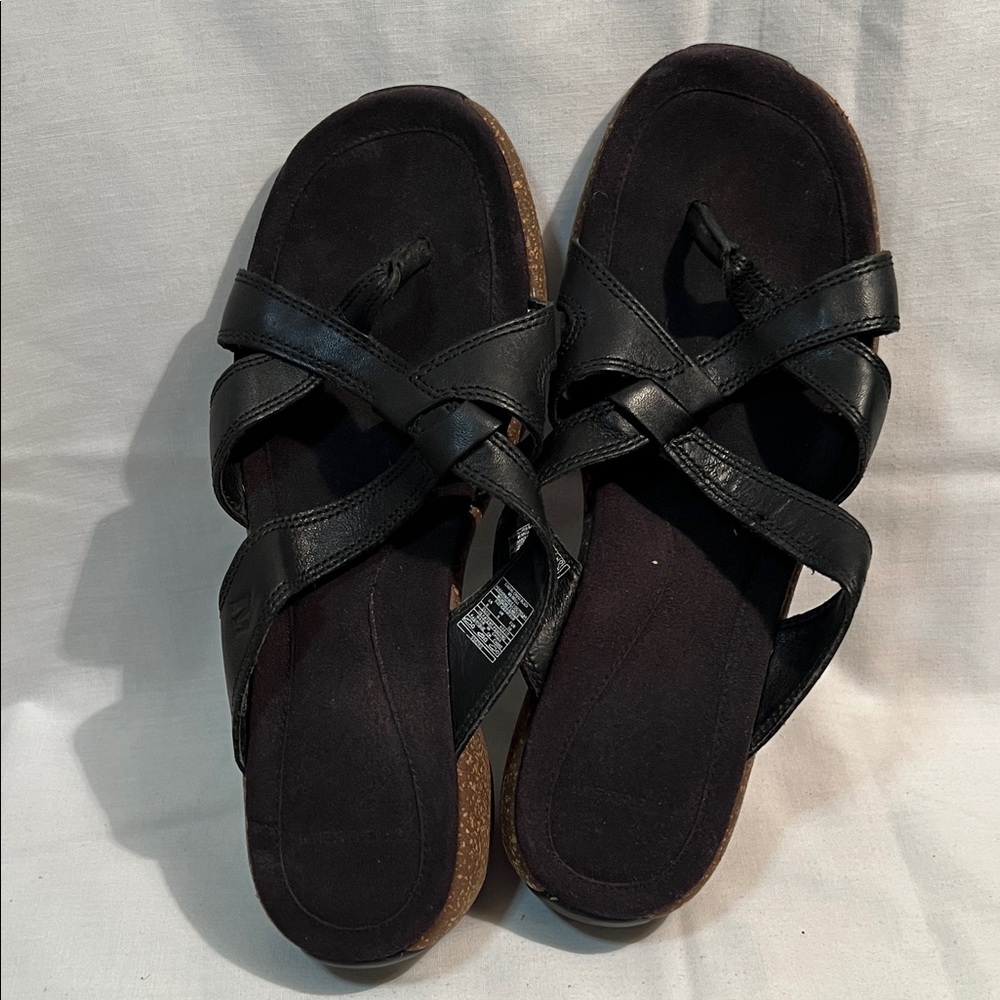 Merrell Women's Black Cross-Strap Sandals